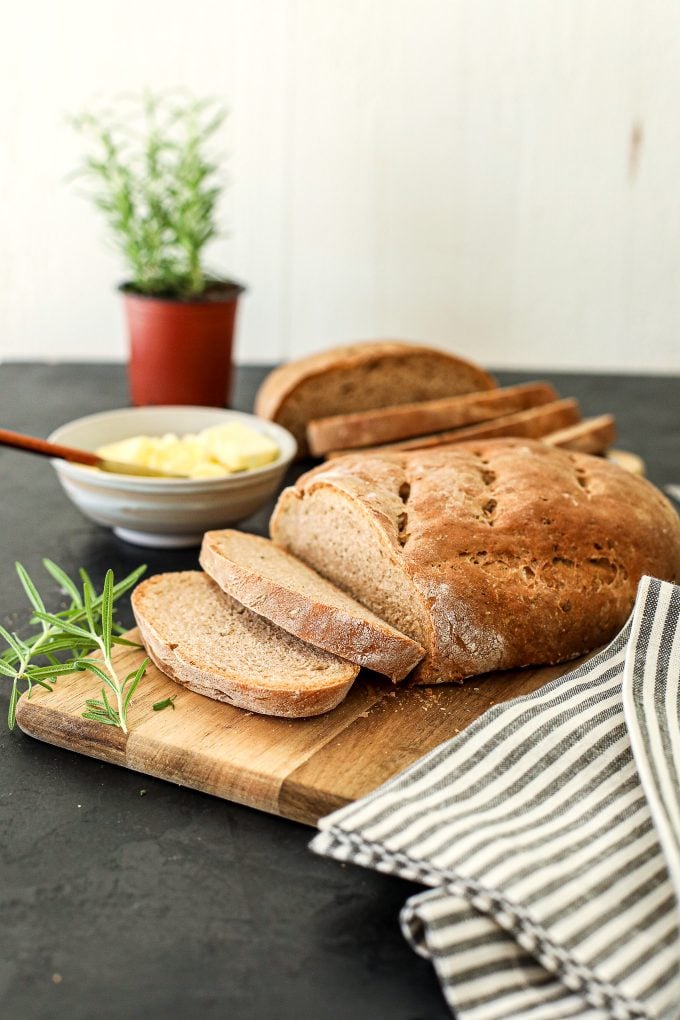 This Rosemary Garlic Bread is so easy to makes and whole wheat based!