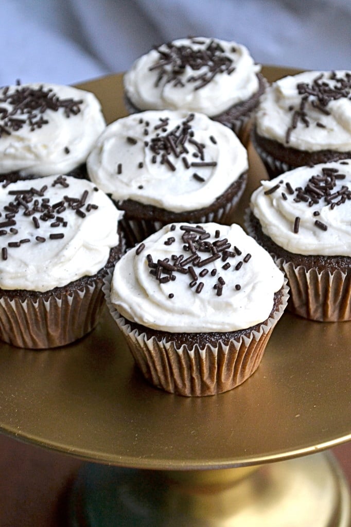 Rich Chocolate Cupcakes with Vanilla Bean Buttercream