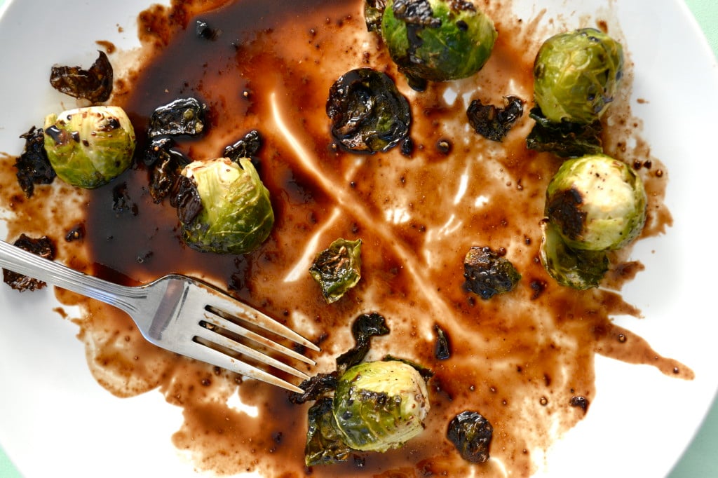 Roasted Brussel Sprouts with Fig Balsamic Dressing