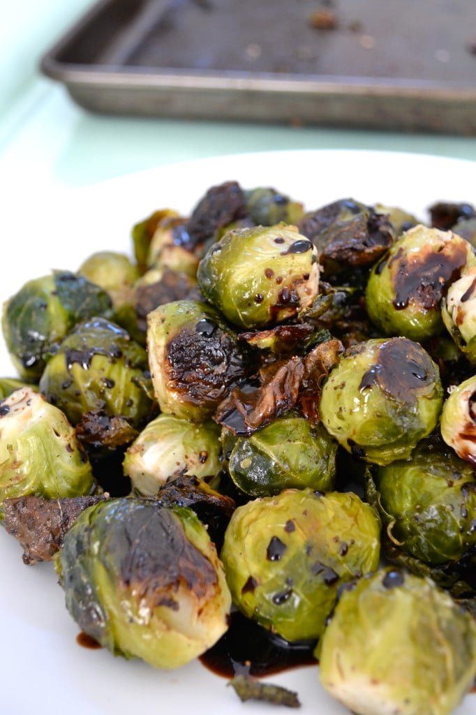 Roasted Brussel Sprouts with Fig Balsamic Dressing