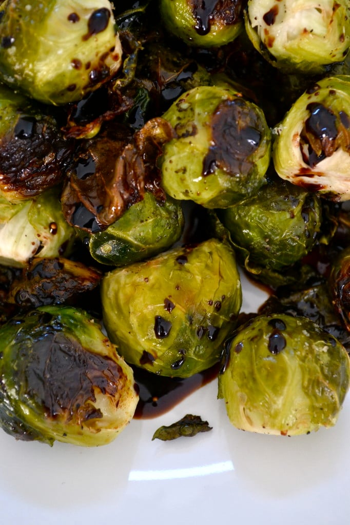 Roasted Brussel Sprouts with Fig Balsamic Dressing