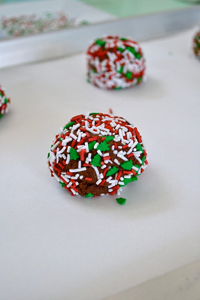 Chocolate Crinkle Sprinkle Cookies