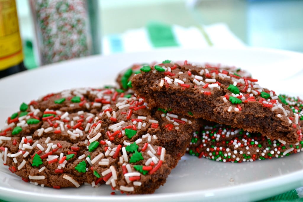 Chocolate Crinkle Sprinkle Cookies