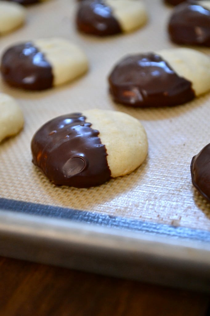 Chocolate Dipped Lemon Cloud Cookies