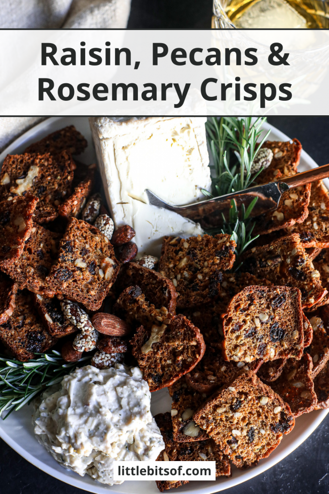 These Raisin, Pecan & Rosemary Crisps are perfect for any party and customizable!