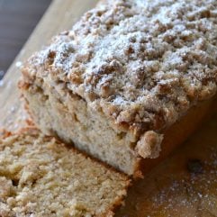 This Banana Bread with Crumb Topping is going to hit the spot! Perfect for when your bananas are about too ripe to eat alone!