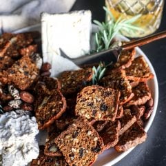 These Raisin, Pecan & Rosemary Crisps are perfect for any party and customizable!