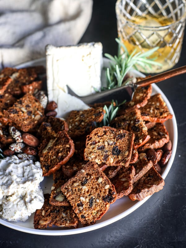 These Raisin, Pecan & Rosemary Crisps are perfect for any party and customizable!