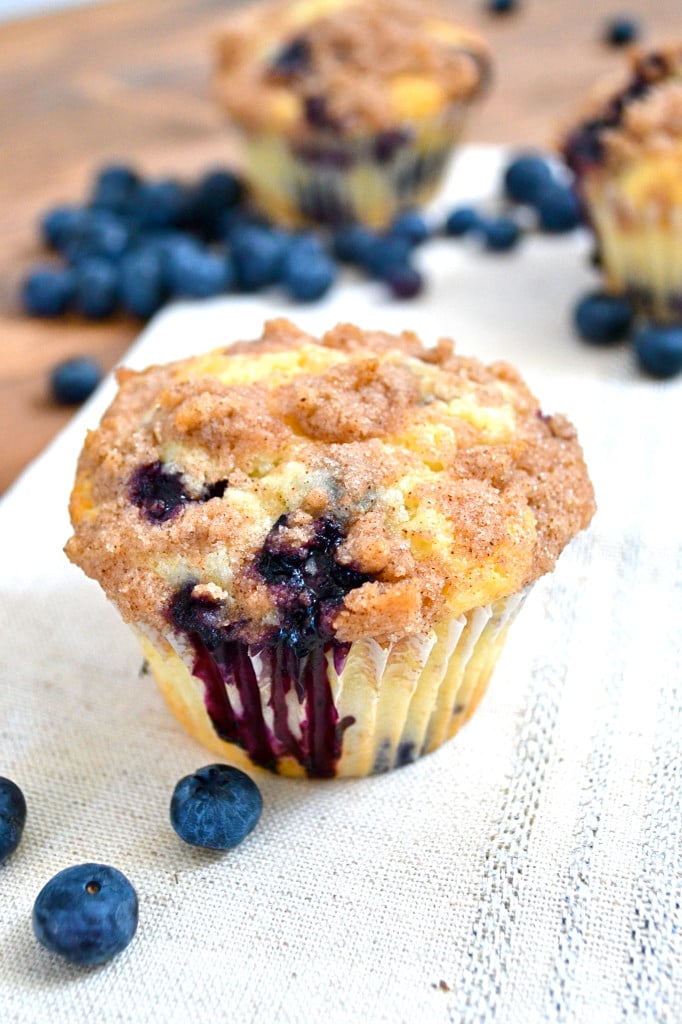 blueberry muffin with cinnamon streusel