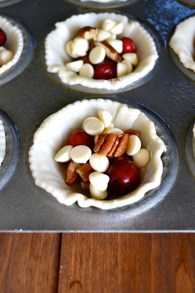 Pecan, White Chocolate & Cranberry Tarts