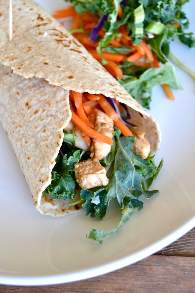 Low Calorie Thai Chicken Wrap - Little Bits of...