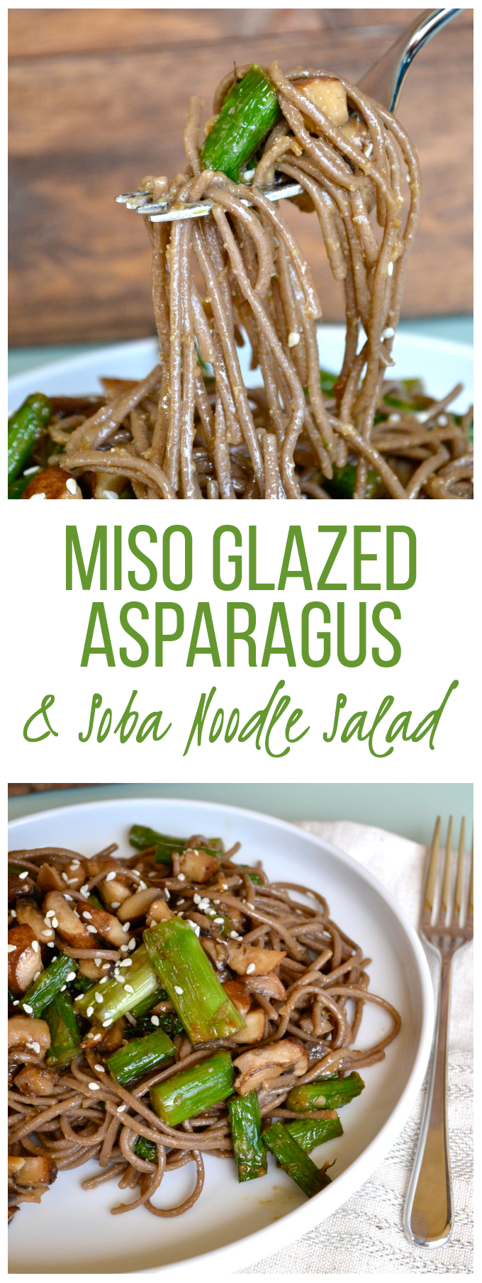 Miso Glazed Asparagus & Soba Noodle Salad - gluten free and full of umami flavor!