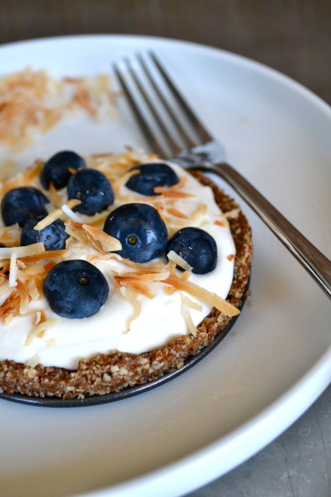 Toasted Coconut & Blueberry Grain-Free Raw Tarts
