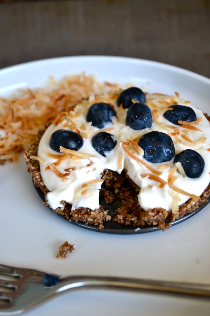 Toasted Coconut & Blueberry Grain-Free Raw Tarts