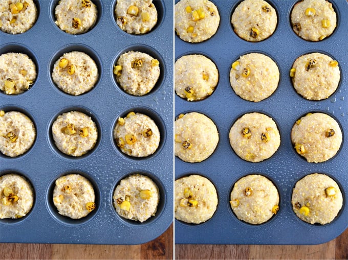 Roasted Cornbread Mini Muffins - no oil or refined sugars!
