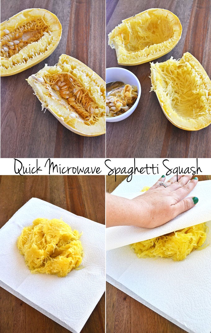 How to microwave spaghetti squash & remove extra liquid!