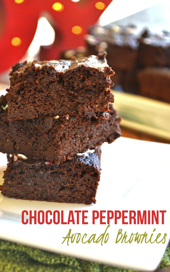 Chocolate Peppermint Avocado Brownies! Such clean ingredients and 70 calories a brownie!
