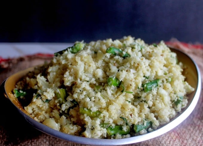 Easy Whole 30 Side Dishes: Asparagus Lemon Cauliflower Rice!