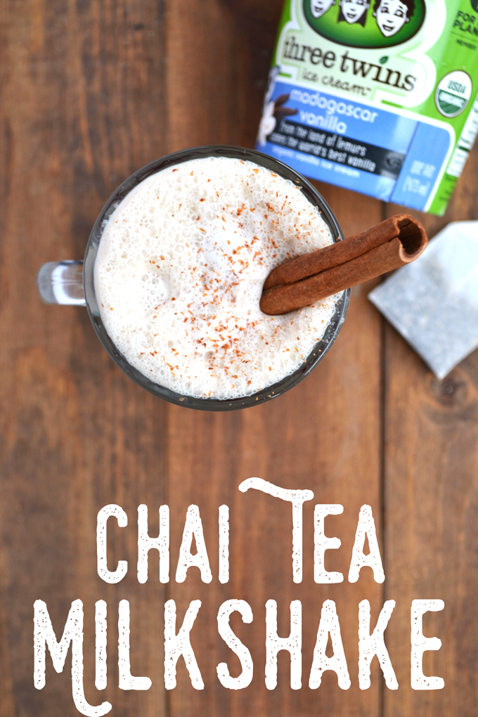 Chai Tea Milkshake - A simple twist on a a spicy and yummy drink! Made with Three Twins Organic Ice Cream!
