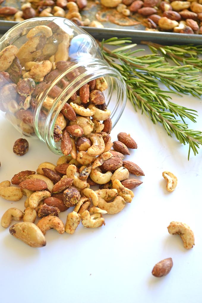 Garlic Herb Roasted Nuts - Paleo and done in 20 minutes!