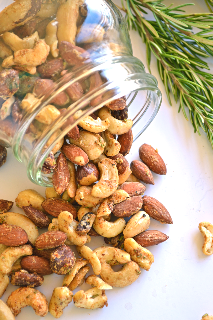 Garlic Herb Roasted Nuts - Little Bits of