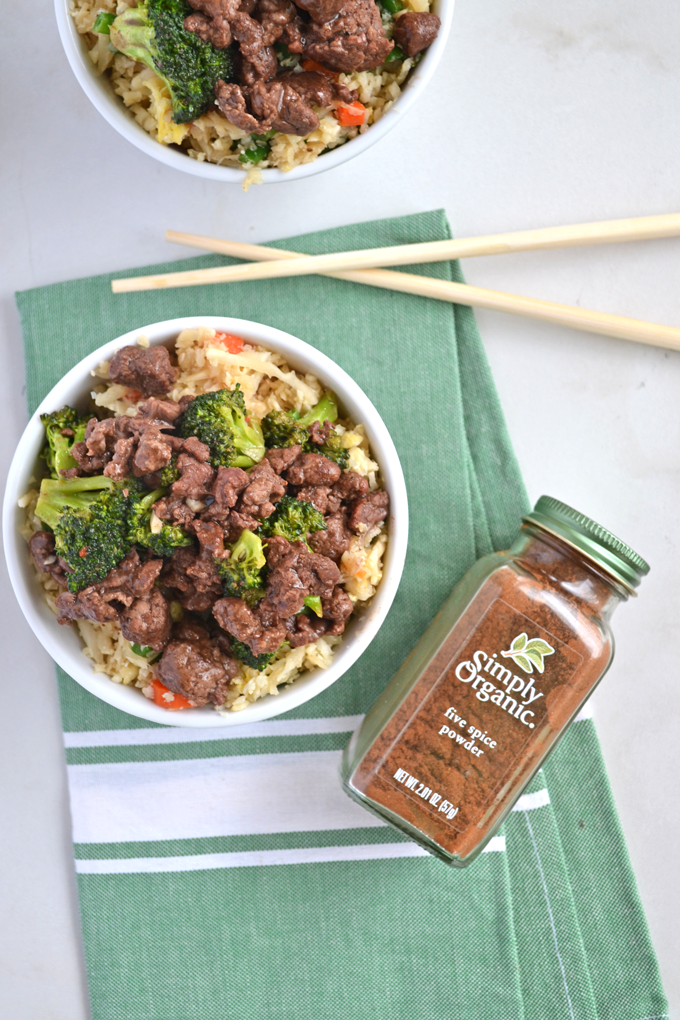 When you are craving chinese food on Whole30 this Five Spice Beef & Broccoli hits the spot! Simple to throw together, and full of flavor thanks to Simply Organics 5 Spice Powder! Paleo// healthy
