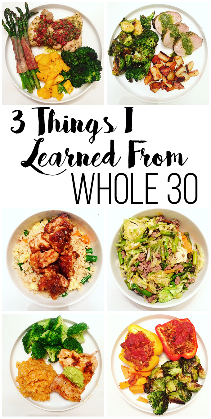 3 Things I Learned from the Whole 30 Challenge!