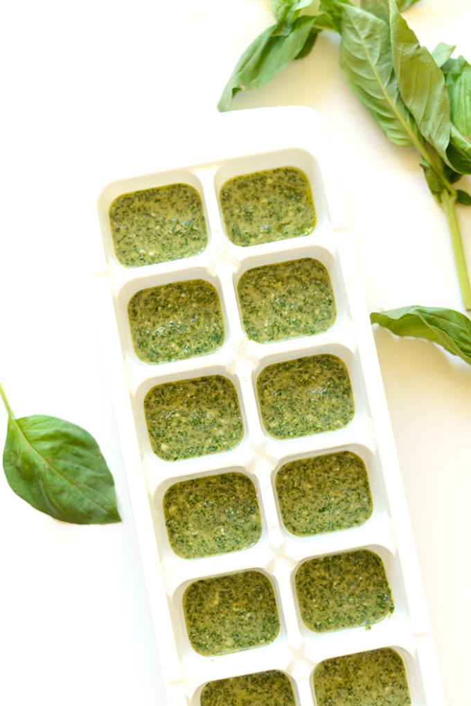 Creamy Parmesan Pesto Cubes - Part of a healthy green recipe round up!