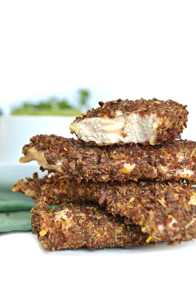 Garden Herb Crusted Chicken Tenders - Two Moms in The Raw Garden Herb crackers crushed for the coating! Paleo & Whole 30!