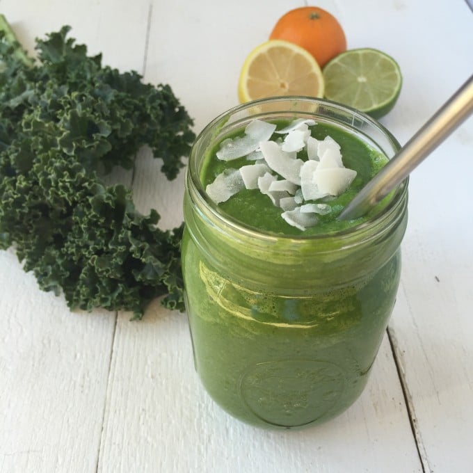 Rejuvenating Green Detox Smoothie - part of a healthy green recipe roundup!