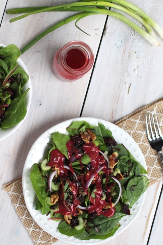 Cherry Wild Rice Salad - Part of a healthy green recipe roundup!