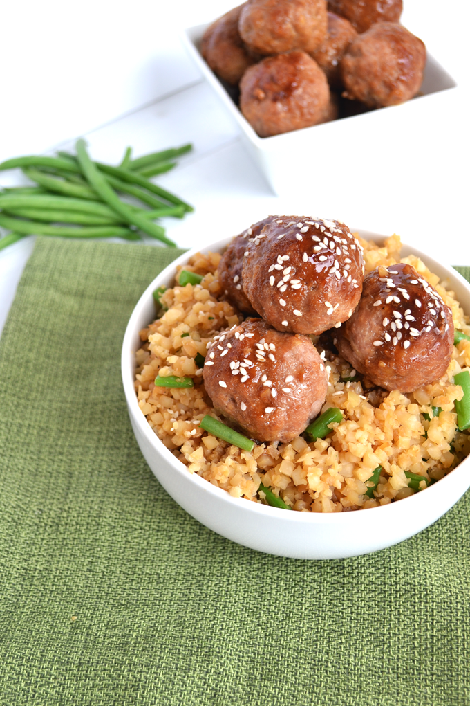 These Asian Turkey Meatballs are coated with a Whole 30 approved Teriyaki sauce that is sweetened with orange juice! These a super easy weeknight meal!