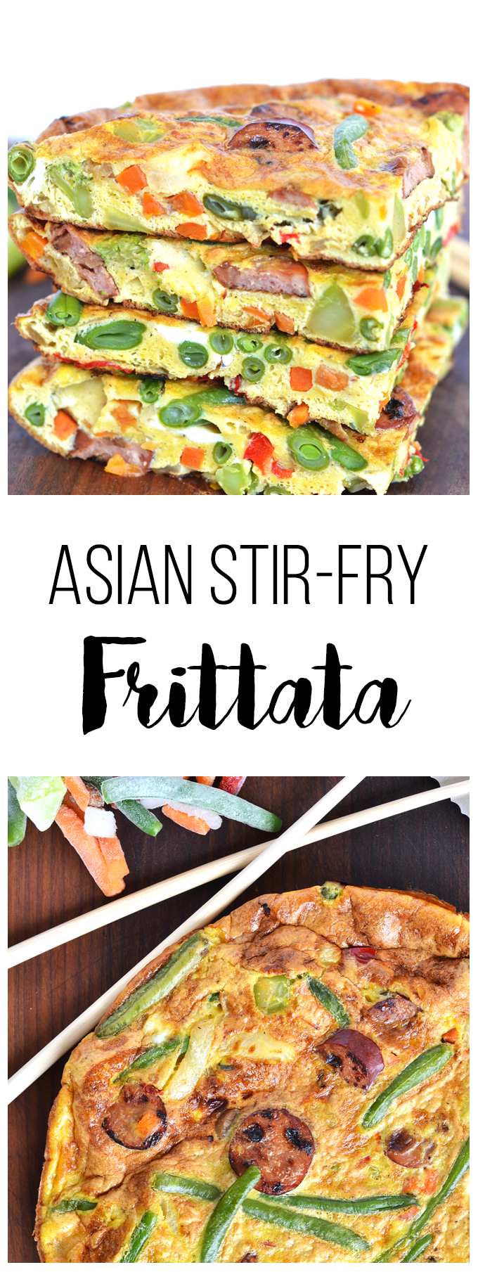 This Asian Stir-Fry Frittata is a great way to mix up your eggs in the morning!! A whole 30 approved and paleo breakfast that you will crave! Easy to make with frozen veggies!