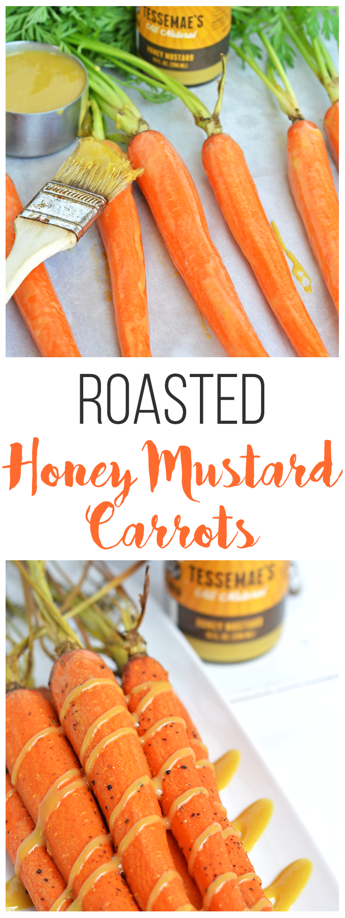 These Roasted Honey Mustard Carrots are a quick and easy side dish that is paleo and so tasty!! 