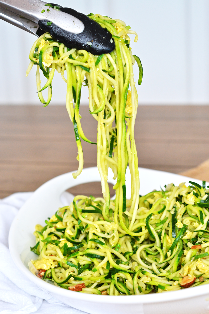 This Zucchini Pad Thai is a perfect Whole30 meal! No added sugar, grain-free and full of flavor!