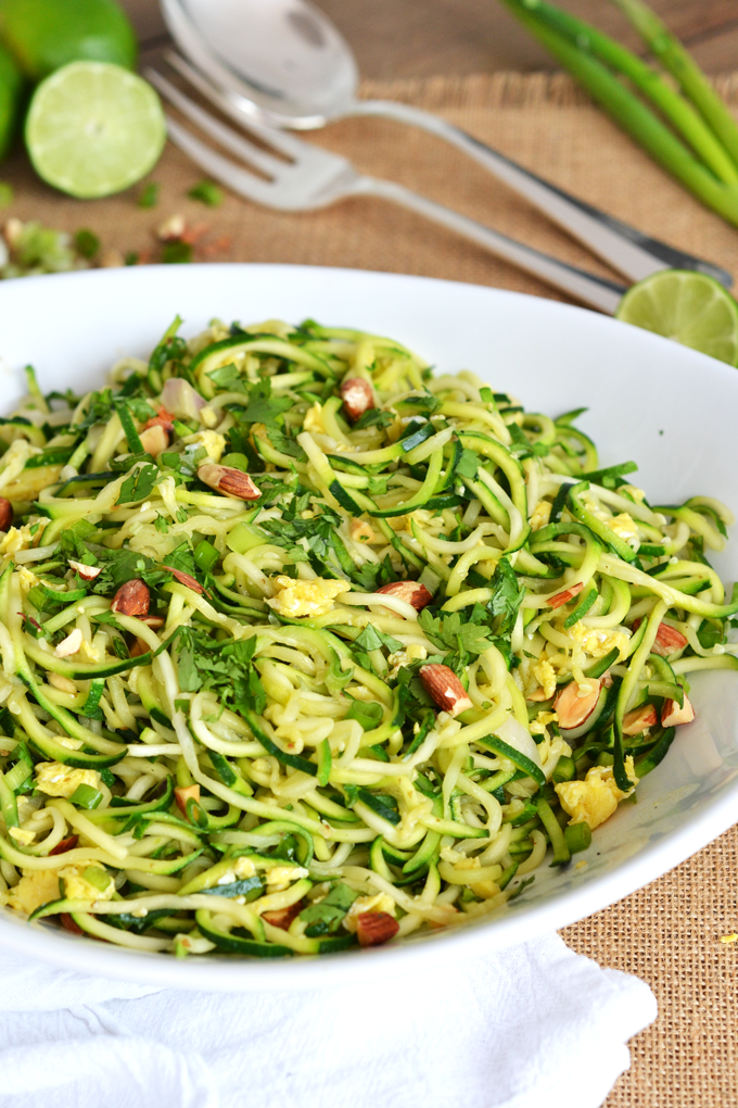 This Zucchini Pad Thai is a perfect Whole30 meal! No added sugar, grain-free and full of flavor!