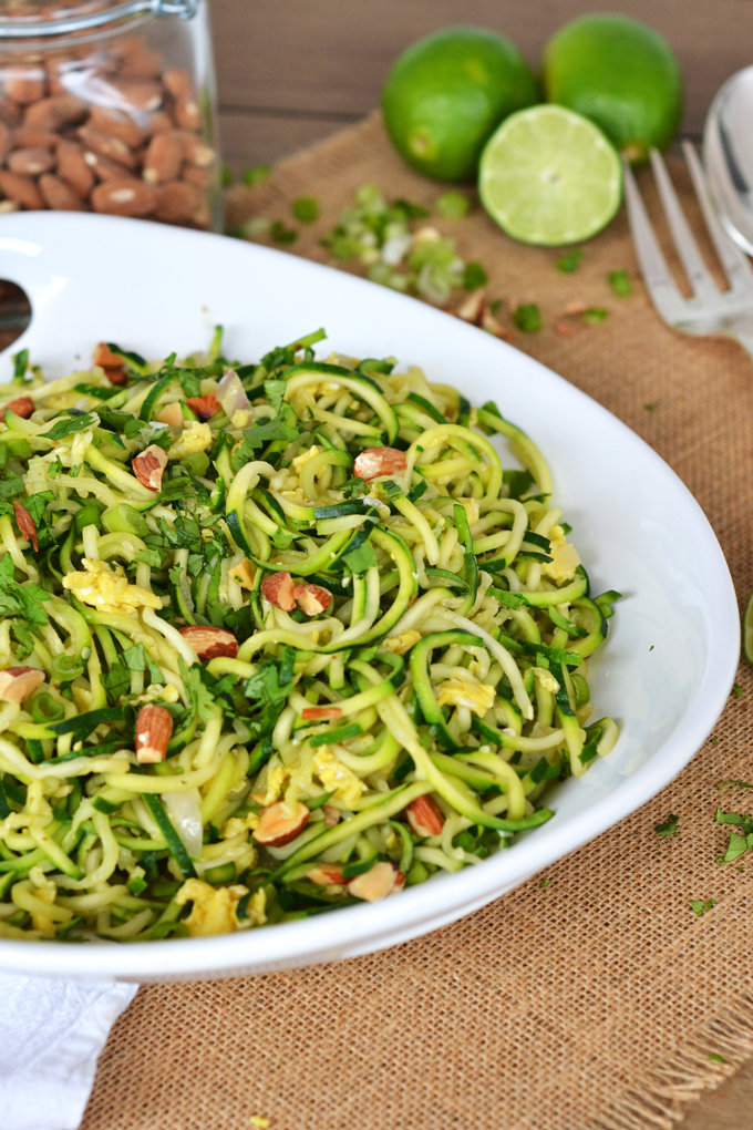 This Zucchini Pad Thai is a perfect Whole30 meal! No added sugar, grain-free and full of flavor!