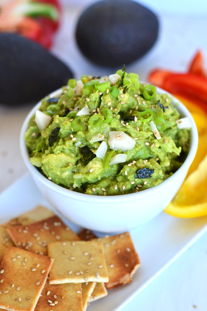 Want a new twist of guacamole? This Asian Guacamole has just a few ingredients and goes great as a dip or topping to any asian inspired meal! It is Whole30 and Paleo approved!