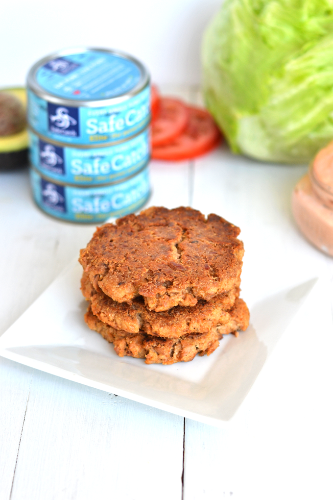 These California Tuna Burgers are easy to throw together and a great way to get lots of protein and few calories. This Safe Catch Tuna is the lowest mercury tuna you can find - perfect for athletes, kids and women who are pregnant!