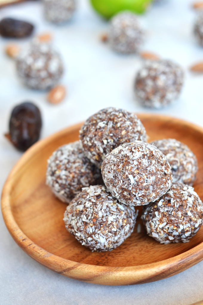 Cherry Lime Energy Balls - a simple mix of dates, dried cherries, almonds and lime make for a perfect snack on the go!