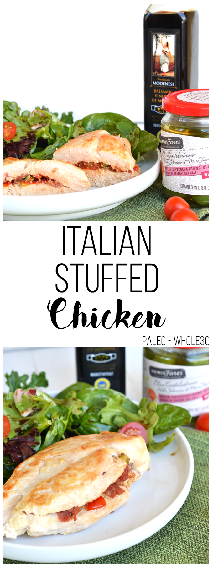 This Italian Stuffed Chicken is the perfect weeknight meal & a great way to add flavor to chicken breasts!