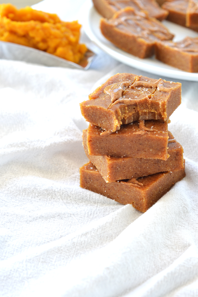 This Paleo Pumpkin Pie Freezer Fudge is the perfect clean & easy fall treat! 