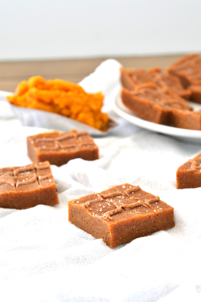 This Paleo Pumpkin Pie Freezer Fudge is the perfect clean & easy fall treat! 