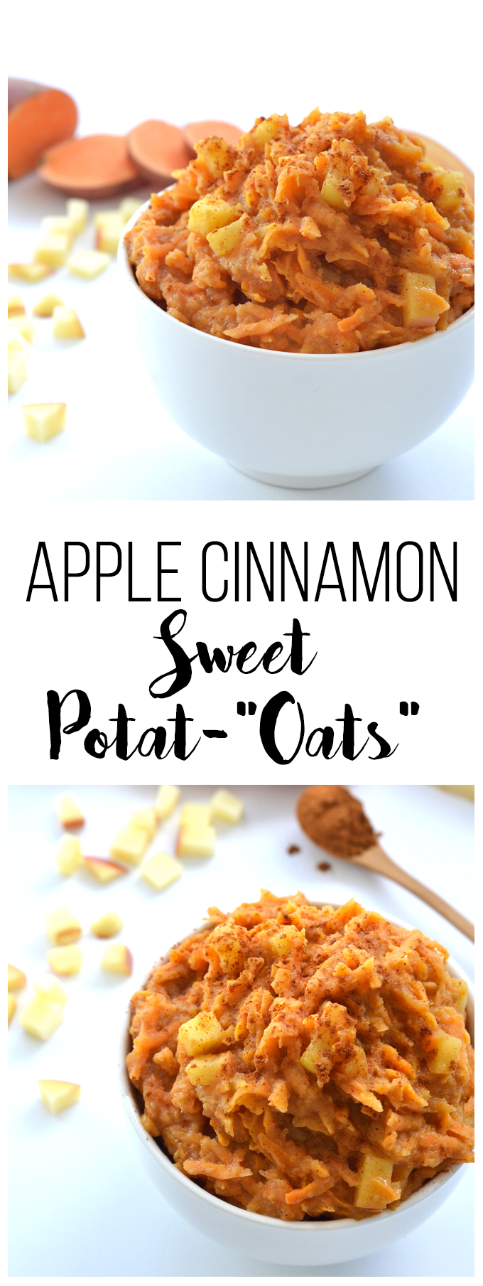 These Apple Cinnamon Sweet Potat-"oats" are the perfect Paleo & Whole30 breakfast option or oat alternative!