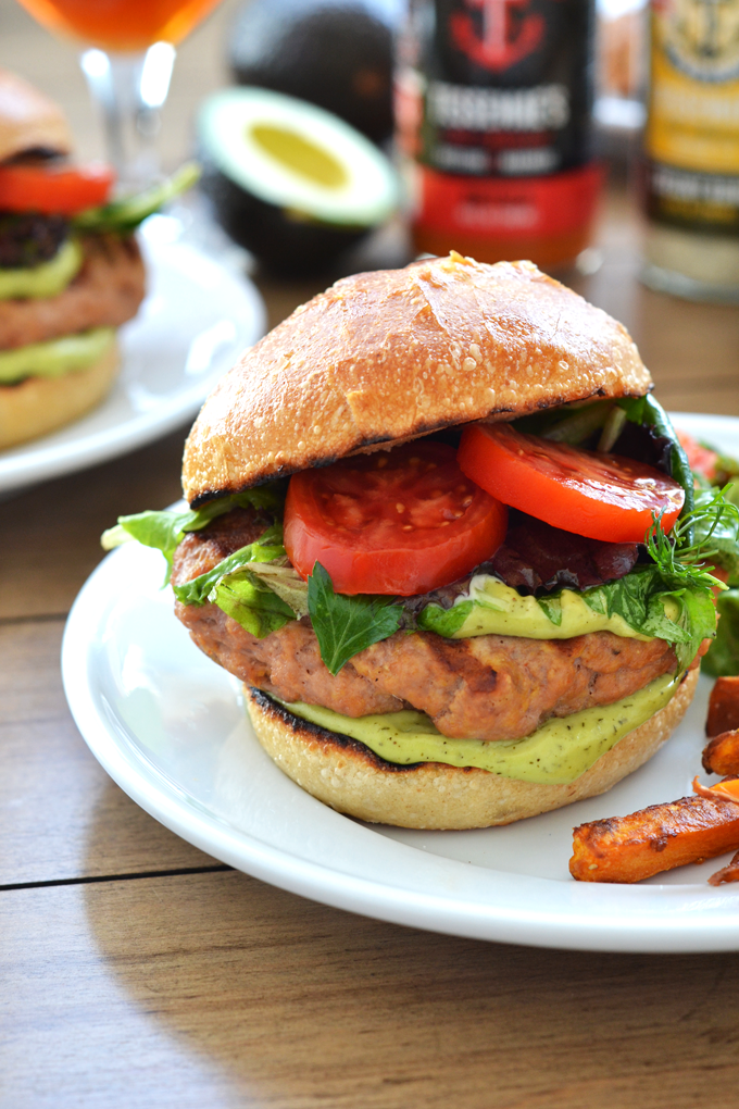 These Buffalo Turkey Burgers with Avocado Ranch Sauce are Paleo & Whole30 approved! Perfect for game day or a weeknight dinner!