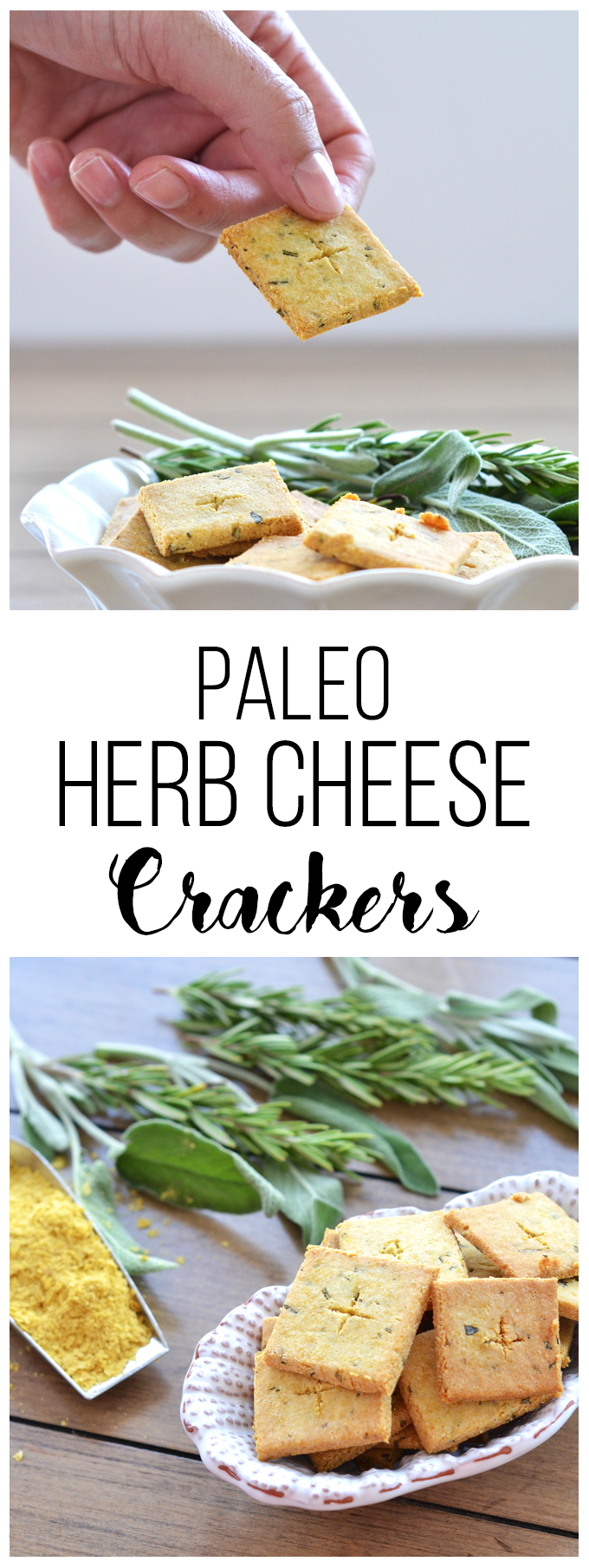 These Paleo Herb Cheese Crackers are the perfect grain free option for a flavorful and crisp snack!
