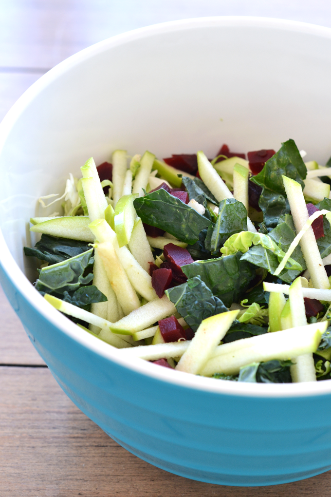 This Superfood Salad is packed with tons of nutrients and coated with a Vanilla Lime Vinaigrette! Paleo & Whole30 compliant!