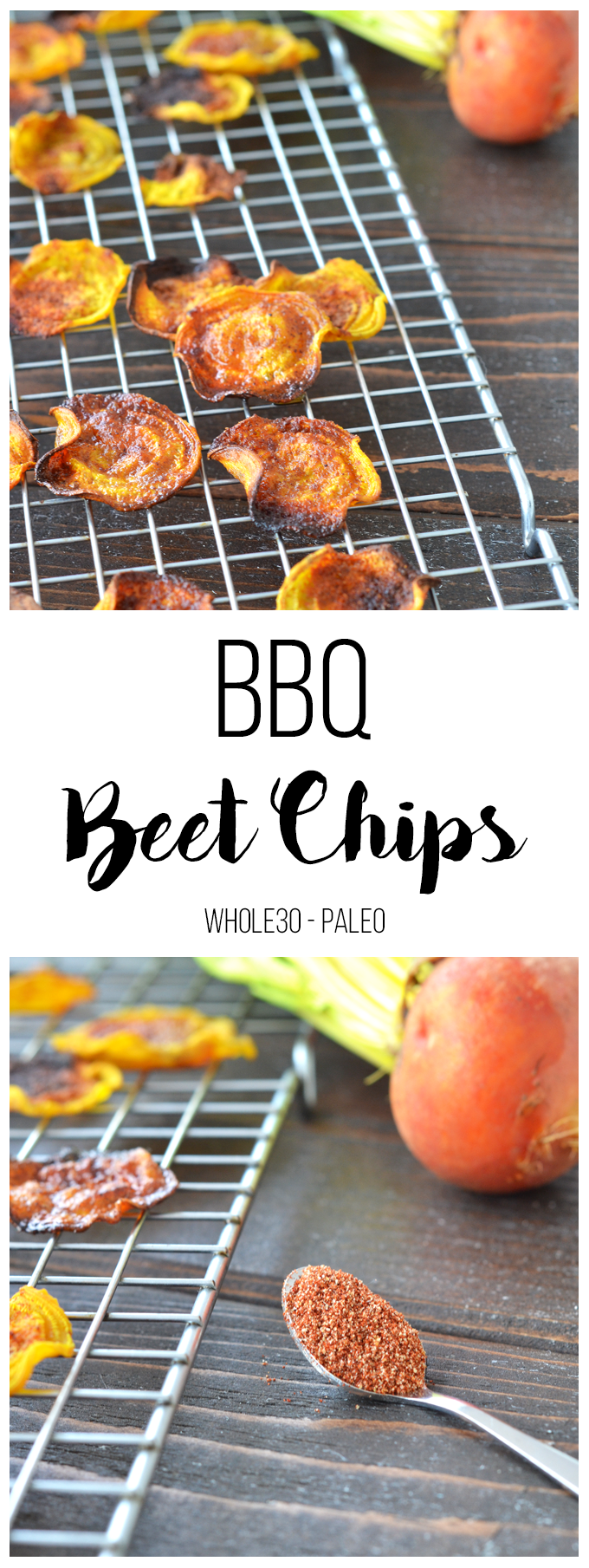 These BBQ Beets Chips are super easy to throw together for a healthy snack option! Whole30 and paleo approved with simple ingredients.