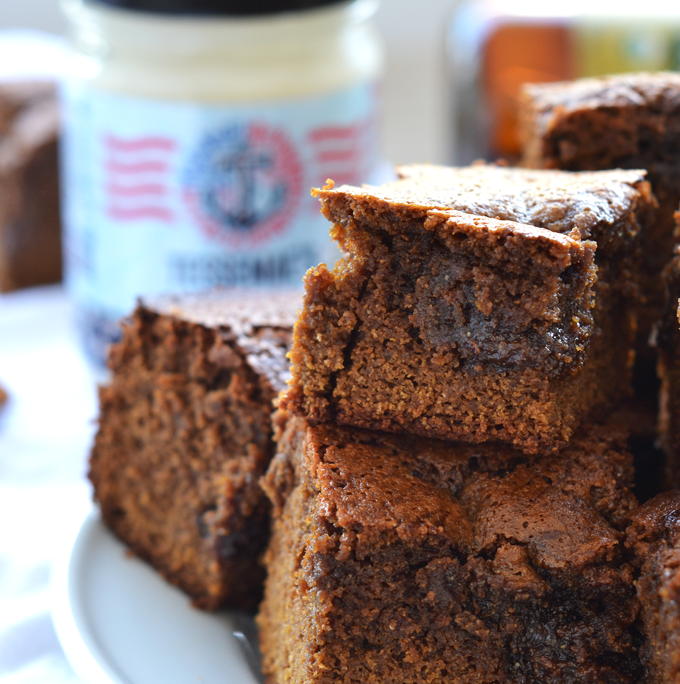 Gingerbread Blondies w/ Almond Molasses Swirl Little Bits of...