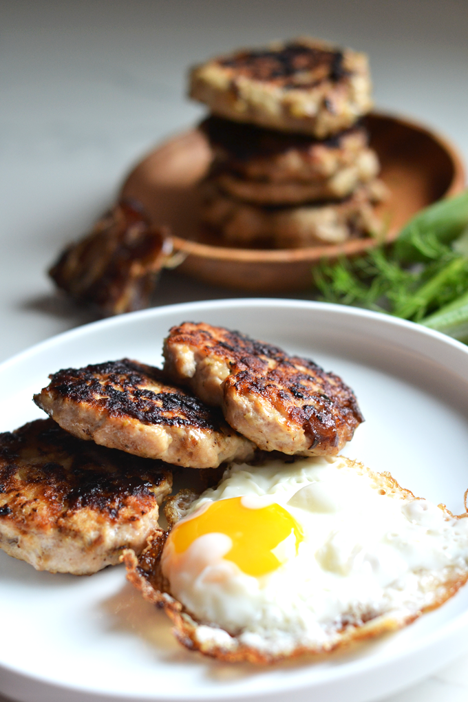 These Caramelized Fennel & Date Chicken Sausage Recipe is a naturally sweetened breakfast meat that is super easy to make and nourishing for your whole30 or paleo life!